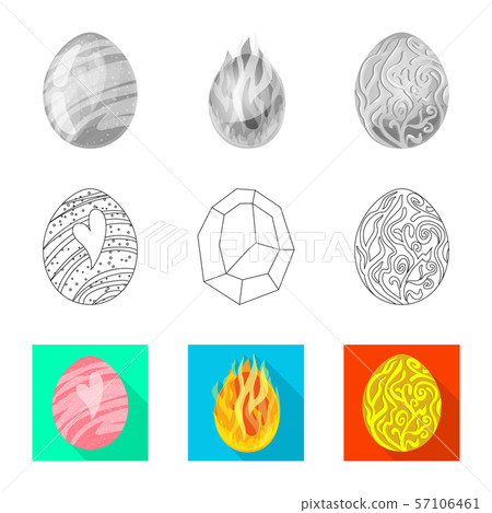 Vector design of animal and prehistoric icon. Collection of animal and cute vector icon for stock. 57106461