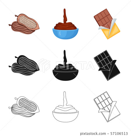 Vector design of food and yummy icon. Collection of food and brown stock vector illustration. Vector design of food and yummy icon. Collection of food and brown stock vector illustration. 57106513