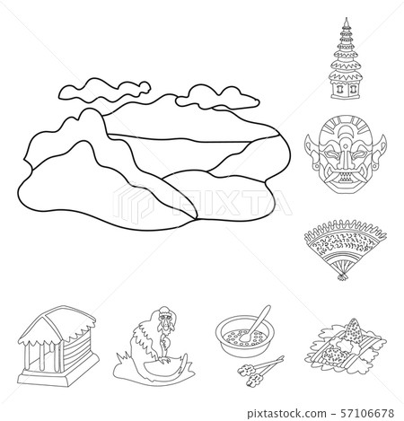 Isolated object of balinese and caribbean logo. Collection of balinese and geography stock vector Isolated object of balinese and caribbean logo. Collection of balinese and geography stock vector 57106678