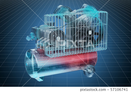 Visualization 3d cad model of tank air compressor Visualization 3d cad model of tank air compressor 57106741