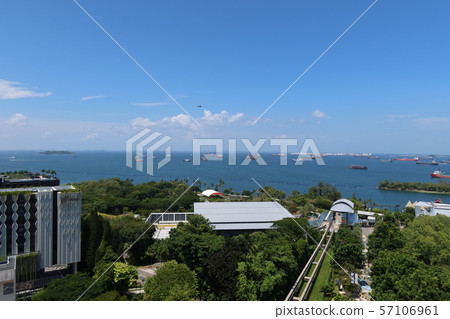 Scenery from Merlion Observatory on Sentosa Island, Singapore (2) Singapore Strait Scenery from Merlion Observatory on Sentosa Island, Singapore (2) Singapore Strait 57106961