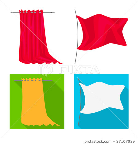 Vector design of texture and presentation sign. Set of texture and media stock vector illustration. 57107059