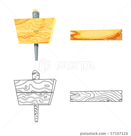 Vector illustration of raw and forest sign. Set of raw and hardwood stock vector illustration. 57107128