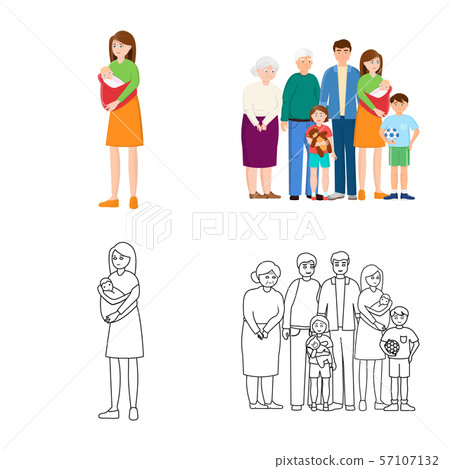 Vector illustration of character and avatar icon. Set of character and portrait stock vector Vector illustration of character and avatar icon. Set of character and portrait stock vector 57107132