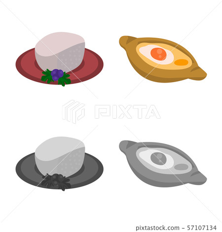 Vector design of culture and sightseeing sign. Collection of culture and originality stock symbol 57107134