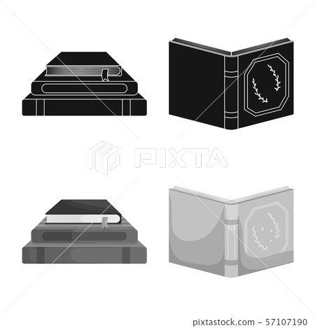 Vector design of training and cover symbol. Set of training and bookstore stock vector illustration. Vector design of training and cover symbol. Set of training and bookstore stock vector illustration. 57107190