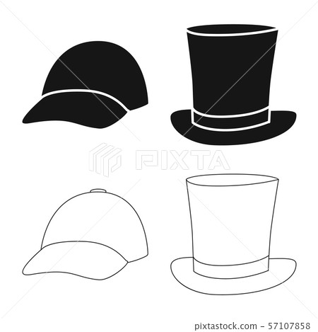 Vector design of clothing and cap icon. Collection of clothing and beret vector icon for stock. Vector design of clothing and cap icon. Collection of clothing and beret vector icon for stock. 57107858