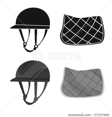 Vector illustration of equipment and riding sign. Set of equipment and competition stock symbol for Vector illustration of equipment and riding sign. Set of equipment and competition stock symbol for 57107860