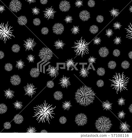 Seamless pattern of outline microbes. Isolated - Stock Illustration ...