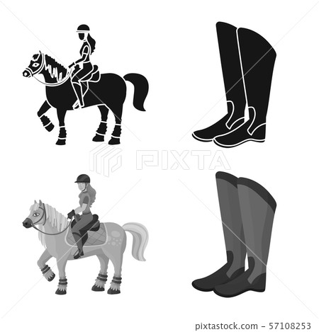 Vector illustration of equipment and riding logo. Set of equipment and competition vector icon for Vector illustration of equipment and riding logo. Set of equipment and competition vector icon for 57108253