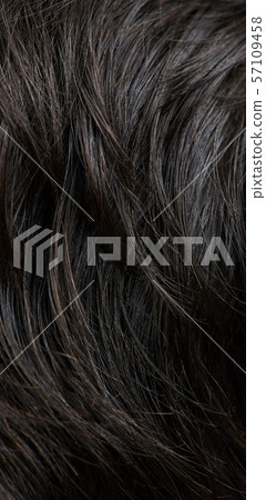 Real dark brown human hair 57109458
