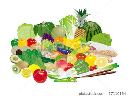 Fruit and vegetables illustration set Fruit and vegetables illustration set 57110164