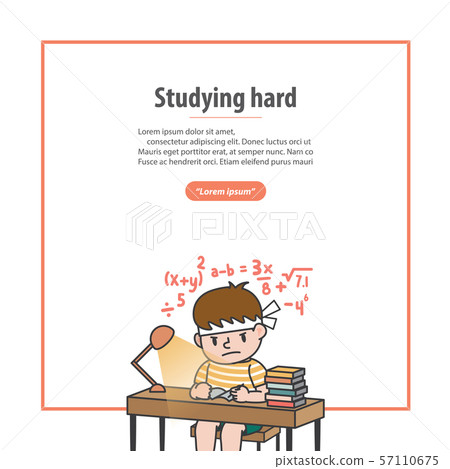 Banner the boy is studying hard with math Banner the boy is studying hard with math 57110675