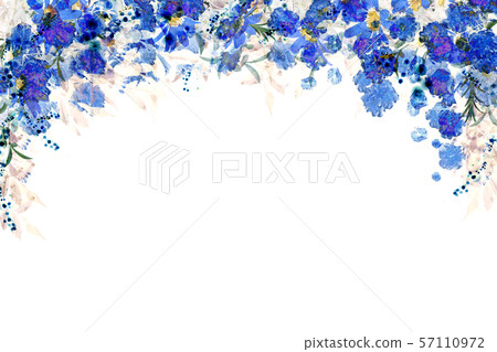 藍色花卉花設計框架圖表 藍色花卉花設計框架圖表 57110972