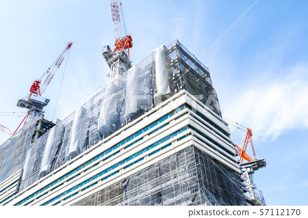 Construction site of condominium / building 57112170