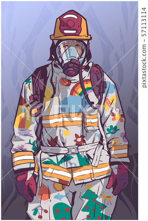 Firefighter illustration poster print shirt design 57113114