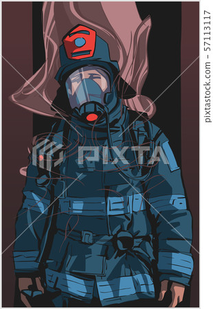 Firefighter illustration poster print shirt design Firefighter illustration poster print shirt design 57113117