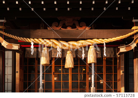 Shimenawa sacred rope at Hiei shrine Yamadera 57113728