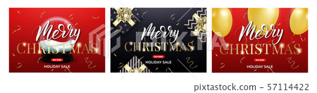 Christmas cards. Merry Xmas holiday banner design layout template 57114422