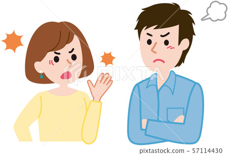 A fighting man and woman - Stock Illustration [57114430] - PIXTA