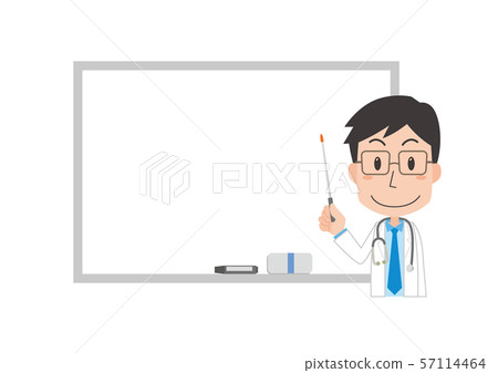 Male doctor explaining on whiteboard Male doctor explaining on whiteboard 57114464