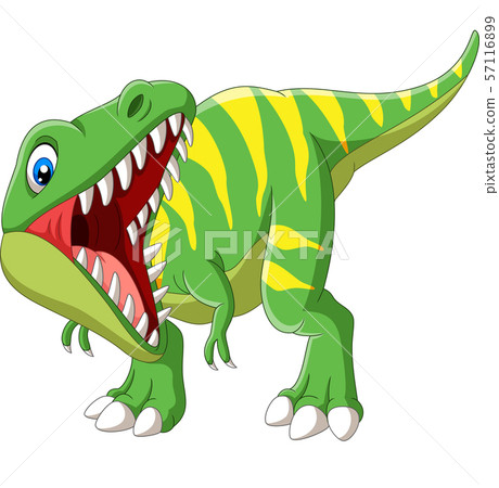 Cartoon Tyrannosaurus Rex roaring on white background Cartoon Tyrannosaurus Rex roaring on white background 57116899