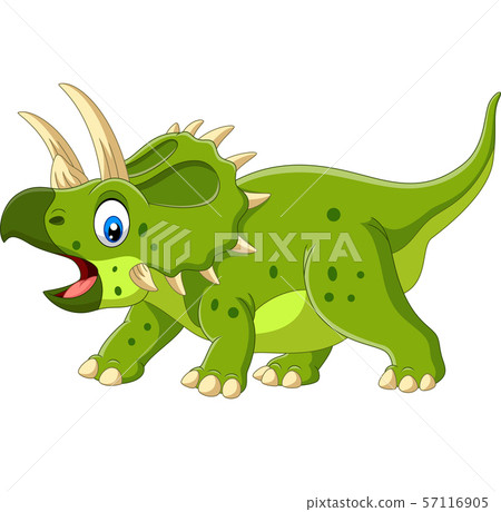 Cartoon Triceratops isolated on white background 57116905