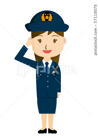 警察,警察,敬禮巡邏全身插圖(圖標)婦女和微笑3 |白色背景 警察,警察,敬禮巡邏全身插圖(圖標)婦女和微笑3 |白色背景 57118078