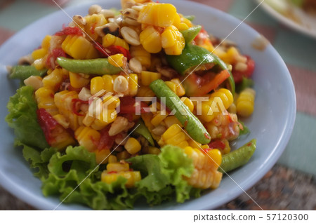 Fastfood Thai Style food.  Corn papaya salad, 57120300