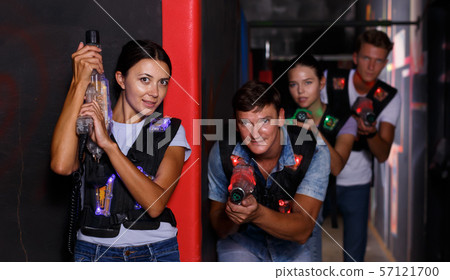 A game of tag stock image