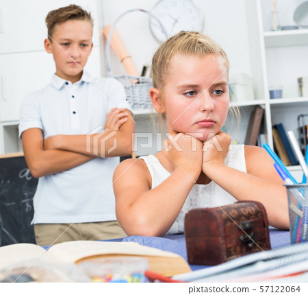 Girl is offended by her friend after their play 57122064