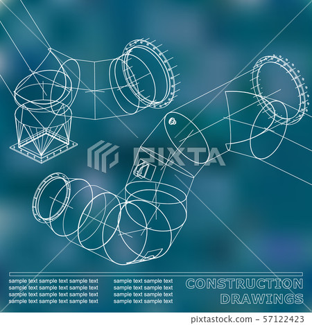 Backgrounds of engineering subjects. Technical illustration Backgrounds of engineering subjects. Technical illustration 57122423