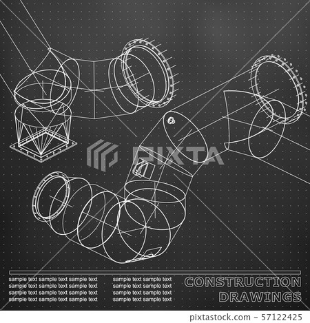 Backgrounds of engineering subjects. Technical illustration Backgrounds of engineering subjects. Technical illustration 57122425