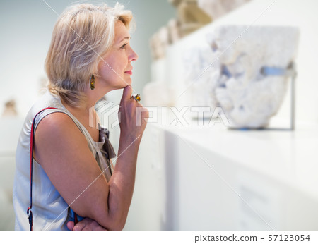 Adult woman in historical museum Adult woman in historical museum 57123054