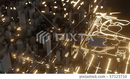 Modern city traffic road at night Modern city traffic road at night 57123710