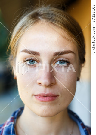 Close up portrait of blonde girl 57125103