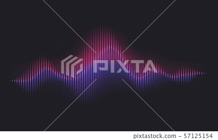 Abstract sound wave. Voice digital waveform, volume voice technology vibrant wave. Music sound 57125154