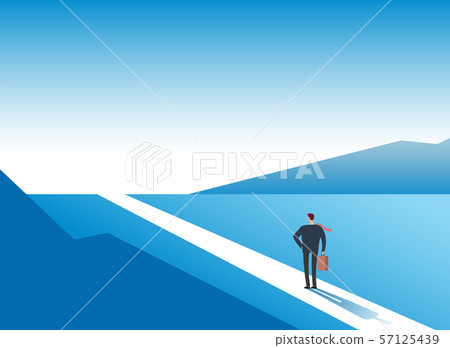 New way concept. Beginning journey adventures and opportunities. Businessman on road outdoor New way concept. Beginning journey adventures and opportunities. Businessman on road outdoor 57125439