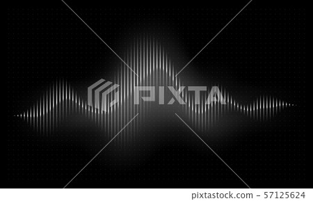 Sound wave. Abstract music pulse background. Audio voice rhythm radi wave, frequency spectrum vector 57125624
