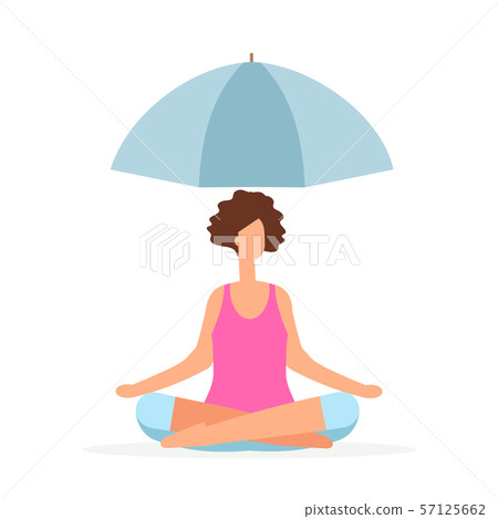 Meditation saves girl vector concept. Girl meditates 57125662