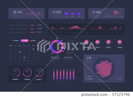 Visual data graphics. Control admin panel with... - Stock Illustration ...