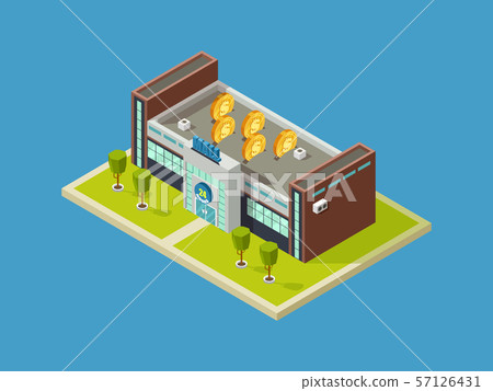 Shopping mall isometric vector design. Shopping center 57126431