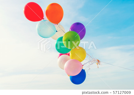 Multi color balloons with canvas bed for relax 57127009