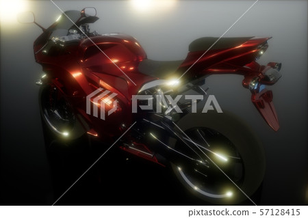 moto sport bike in dark studio with bright lights 57128415