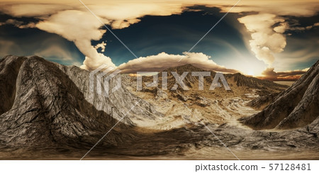 VR 360 Huge Dark Clouds over Scottish Highlands 57128481