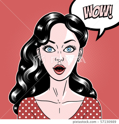 插图素材: comic style beautiful young woman surprised 查看全部