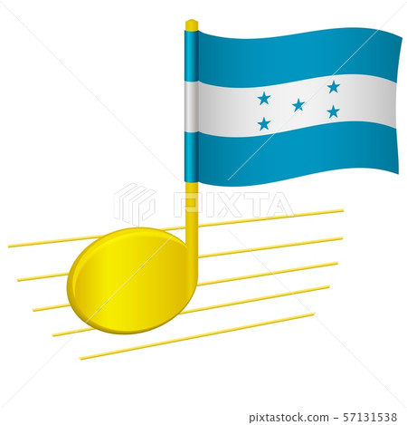 Honduras flag and musical note 57131538