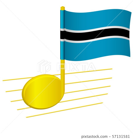 Botswana flag and musical note Botswana flag and musical note 57131581