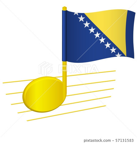 Bosnia and Herzegovina flag and musical note Bosnia and Herzegovina flag and musical note 57131583