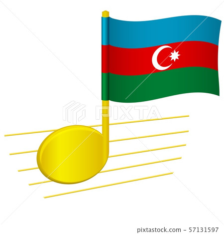 Azerbaijan flag and musical note 57131597